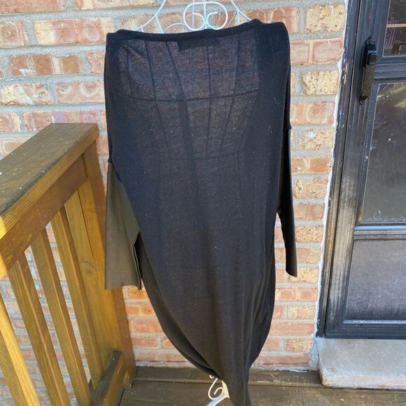 Zara black faux leather elbow open cardigan size medium - Picture 6 of 14